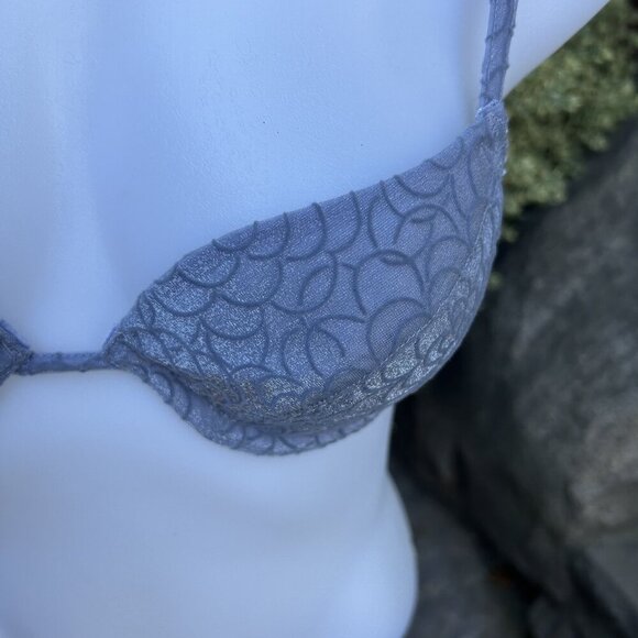Vogue Dessous Blue Demi Lightly Padded Underwire Bra Size 34A - Picture 4 of 10